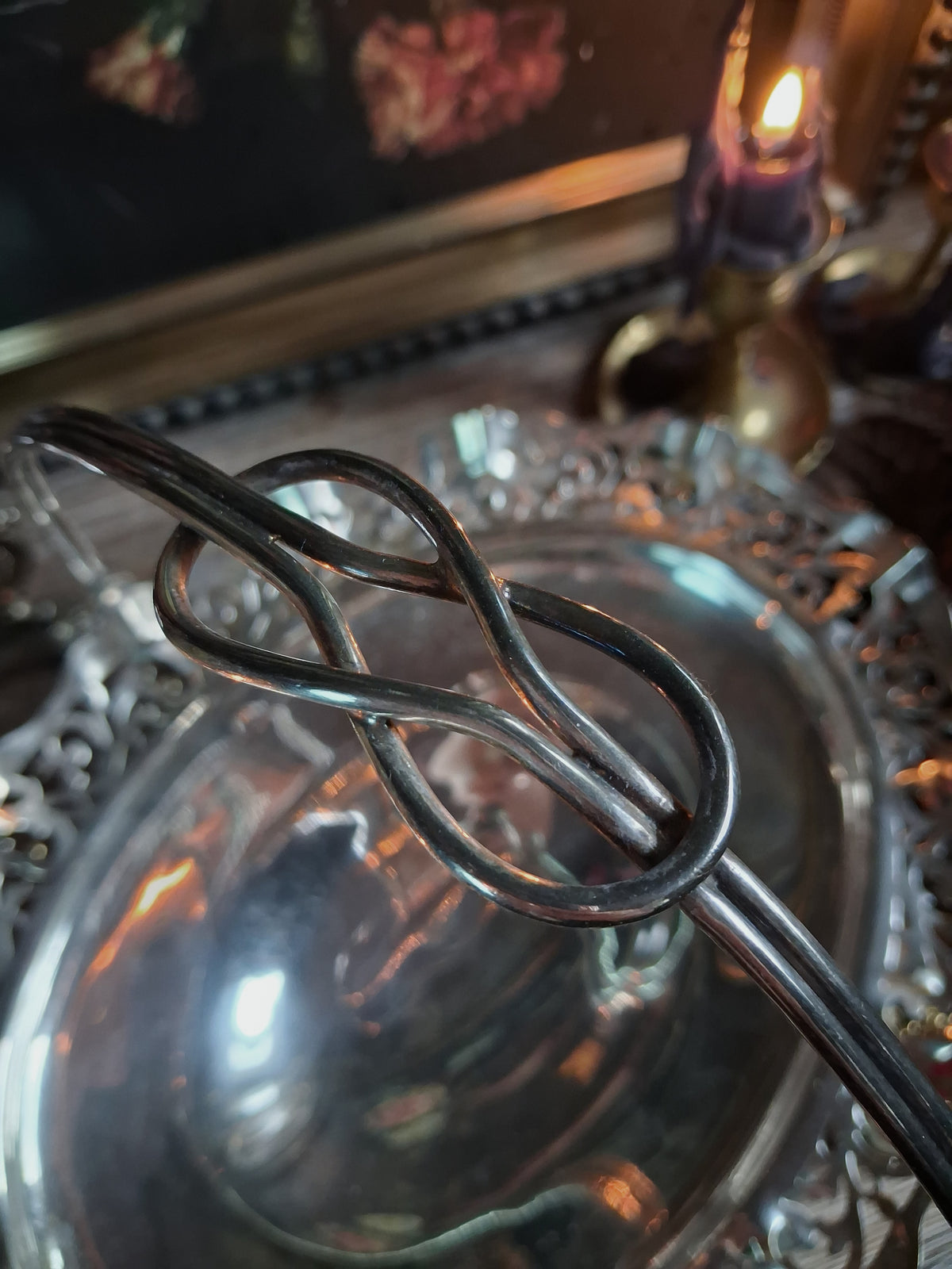 Vintage Silver Plate Filigree Offering Basket