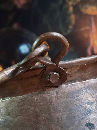Vintage Hammered Copper Cauldron