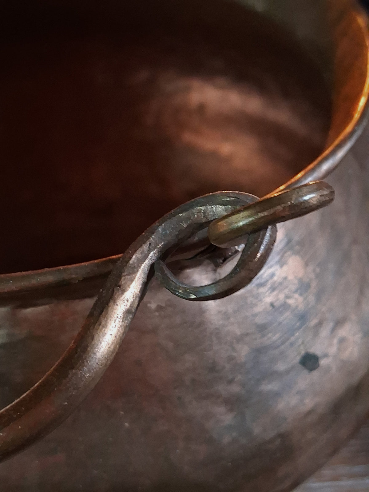 Vintage Hammered Copper Cauldron