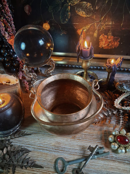 Vintage Hammered Copper Cauldron