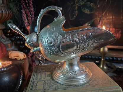 Vintage Kimiko Silverplate Mini Cauldron & Scoop