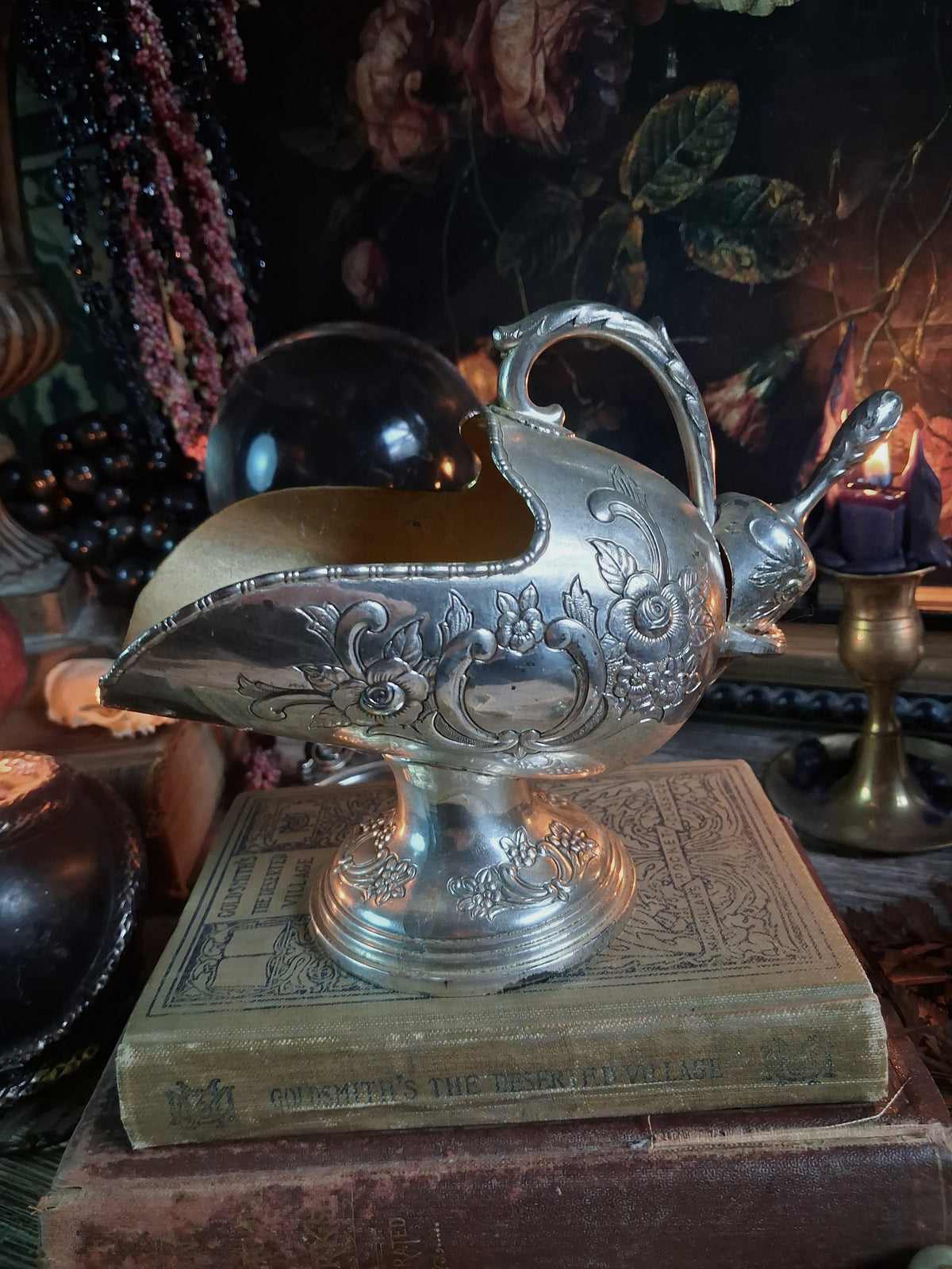 Vintage Kimiko Silverplate Mini Cauldron & Scoop
