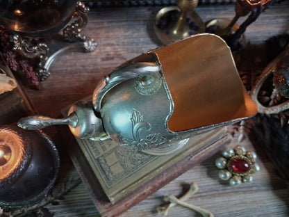 Vintage Kimiko Silverplate Mini Cauldron & Scoop
