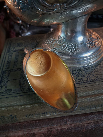 Vintage Kimiko Silverplate Mini Cauldron & Scoop