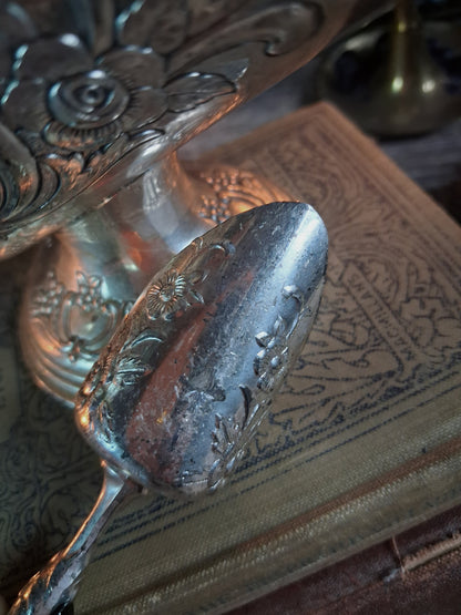 Vintage Kimiko Silverplate Mini Cauldron & Scoop