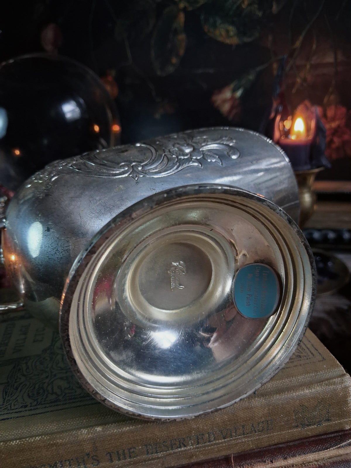 Vintage Kimiko Silverplate Mini Cauldron & Scoop