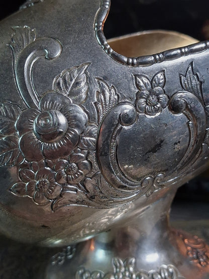 Vintage Kimiko Silverplate Mini Cauldron & Scoop