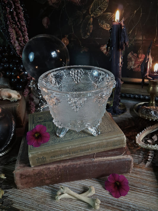 Vintage Glass Grape Cauldron