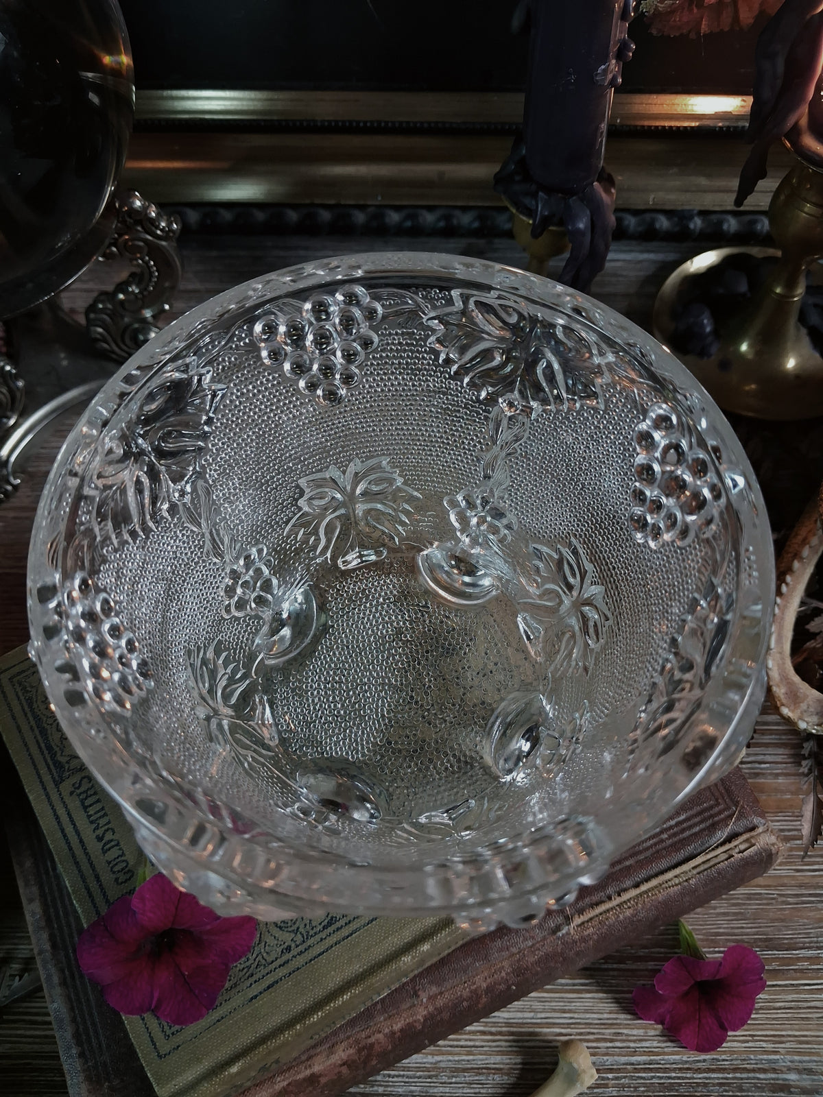 Vintage Glass Grape Cauldron