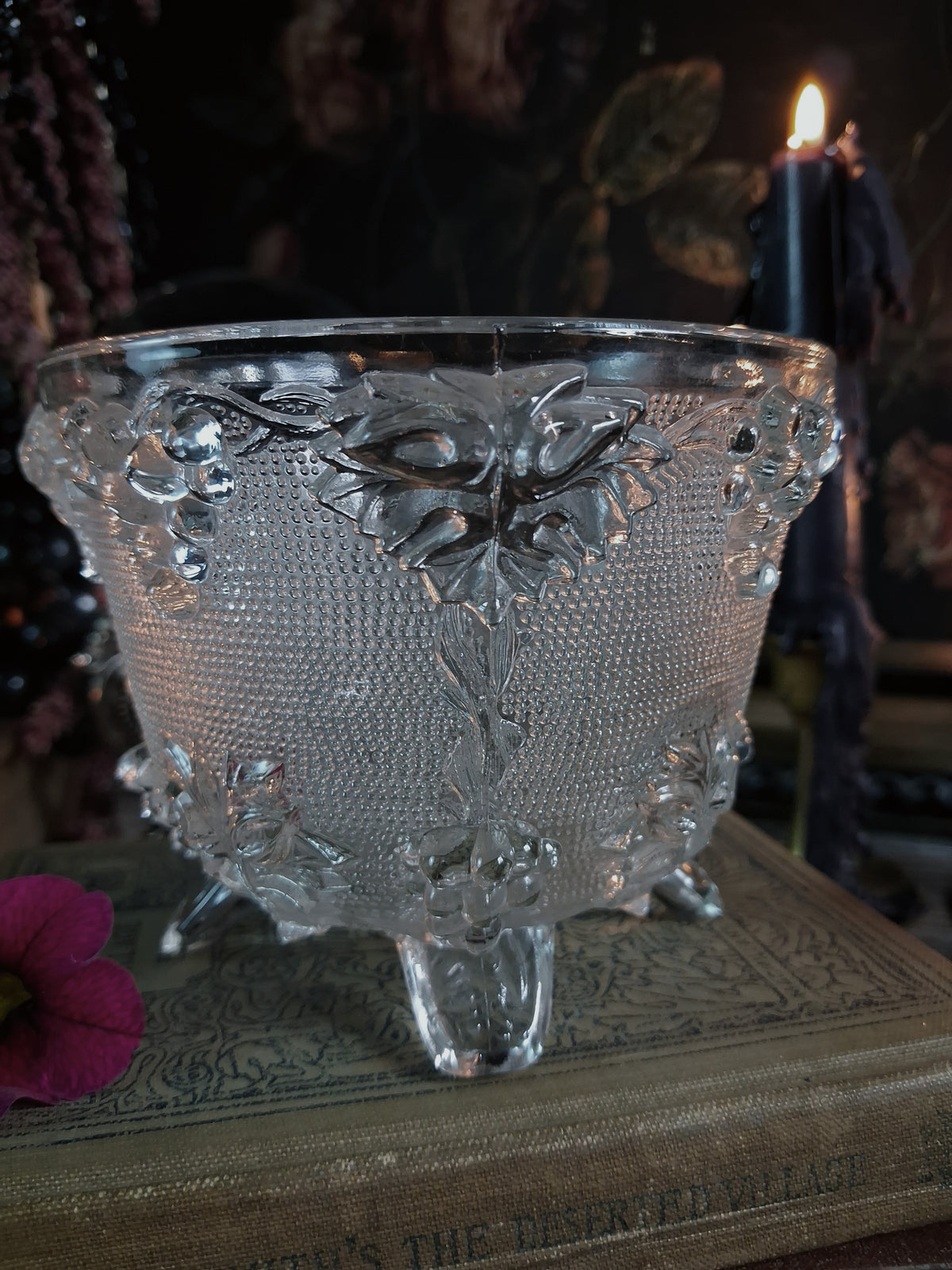 Vintage Glass Grape Cauldron