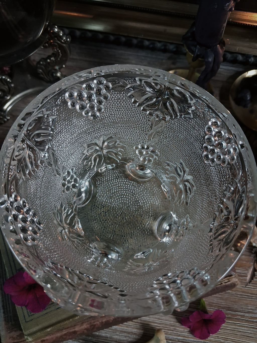 Vintage Glass Grape Cauldron