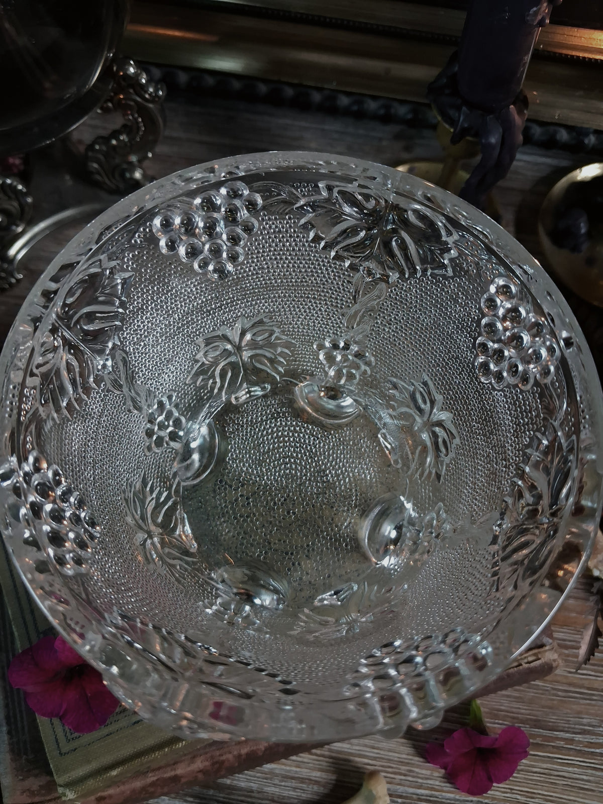 Vintage Glass Grape Cauldron