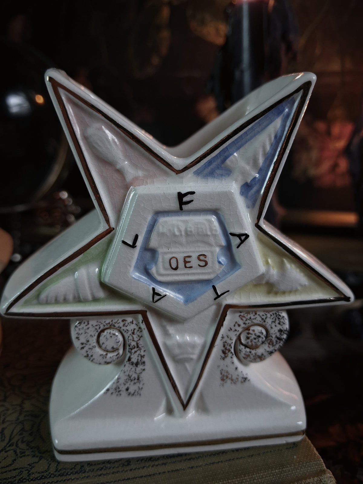 Pair of Vintage Order of the Eastern Star Vases