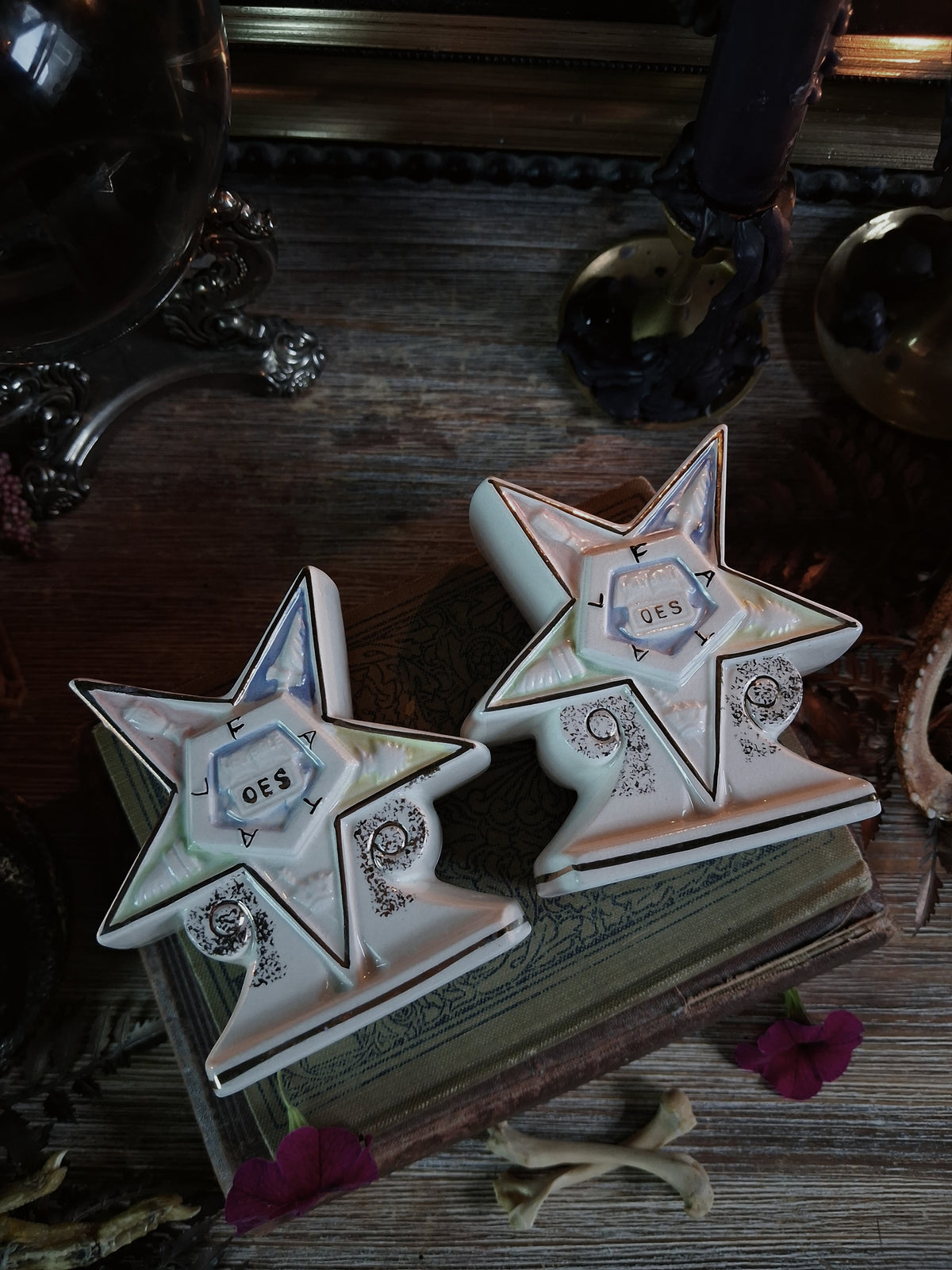 Pair of Vintage Order of the Eastern Star Vases