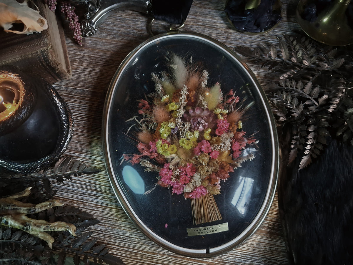 Vintage Belgian Dried Floral Art