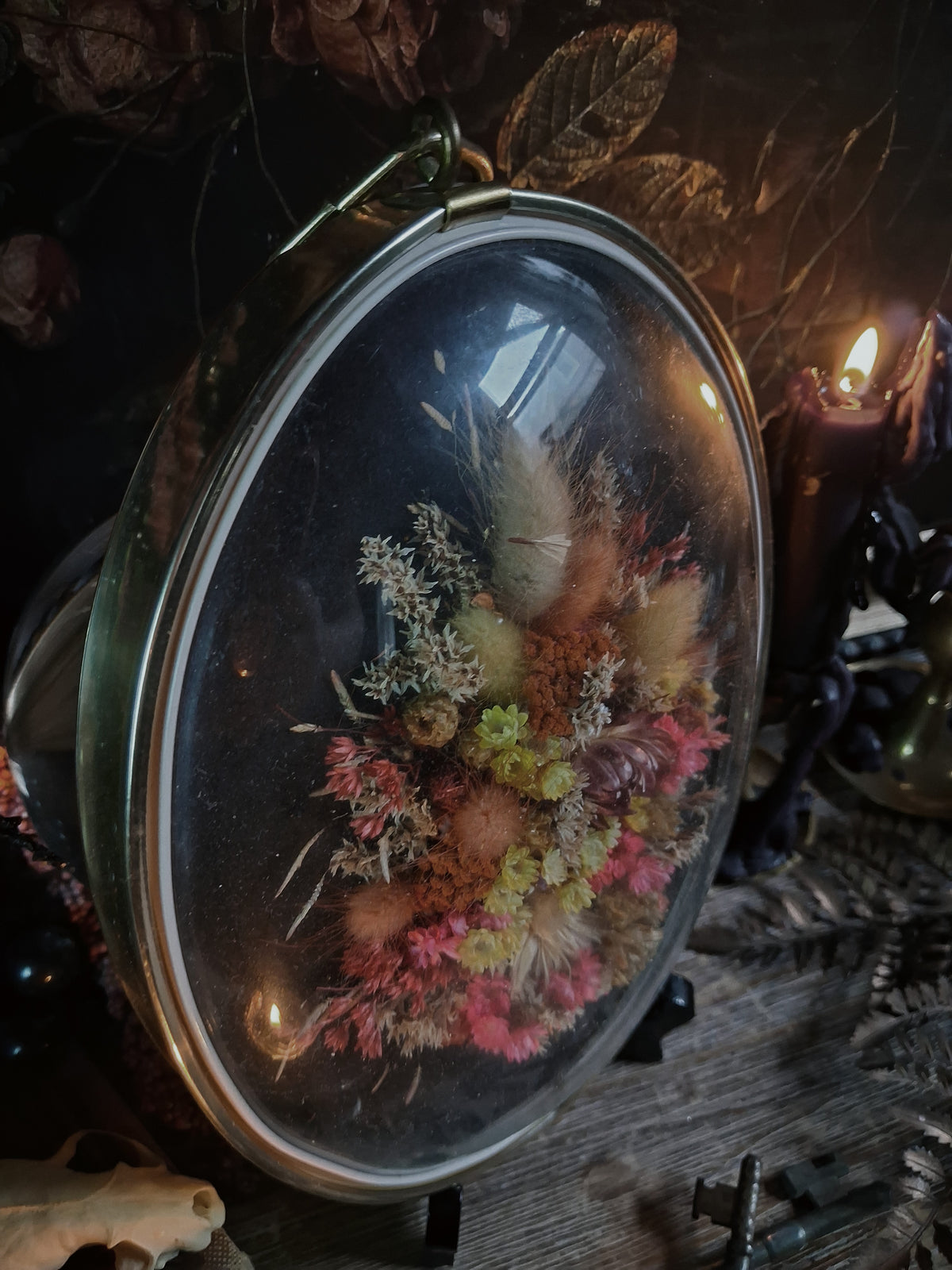 Vintage Belgian Dried Floral Art