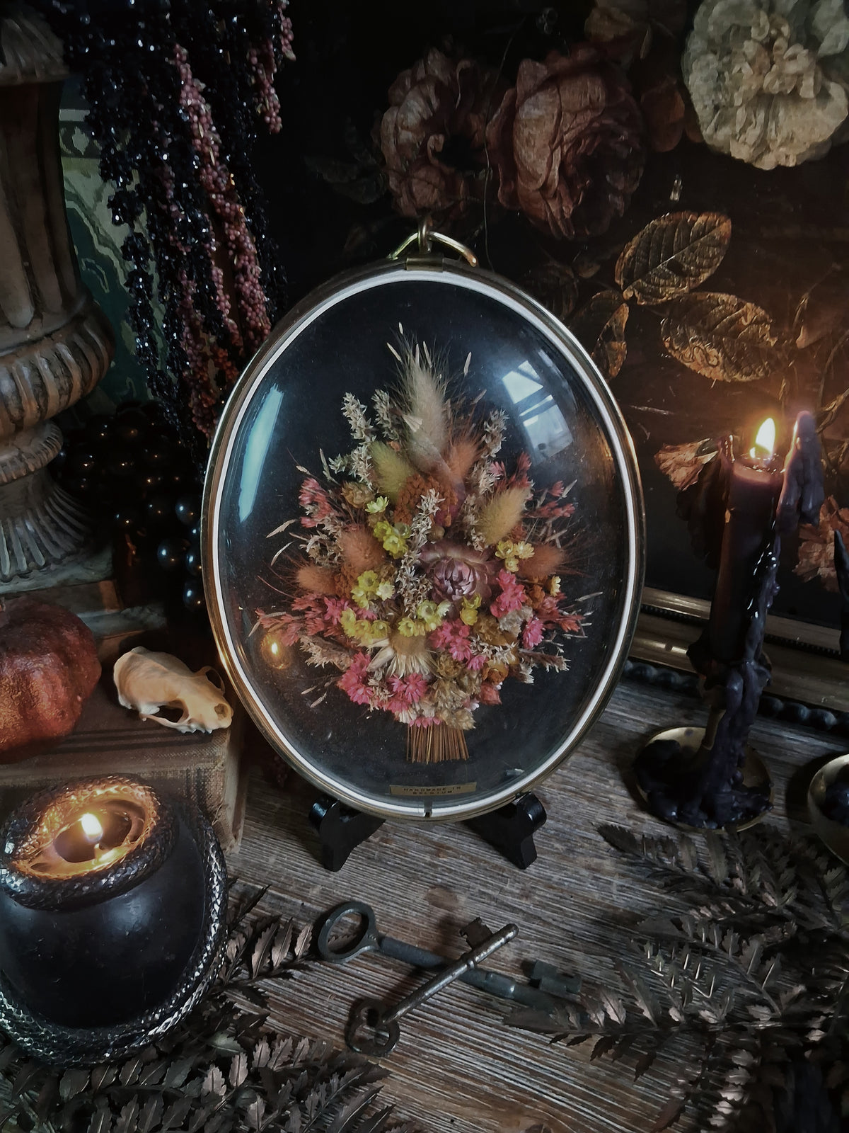 Vintage Belgian Dried Floral Art