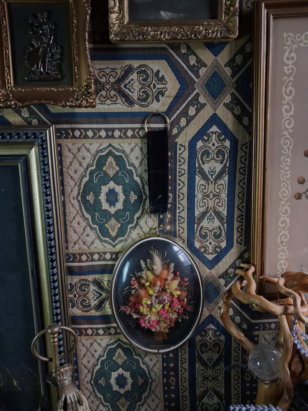 Vintage Belgian Dried Floral Art