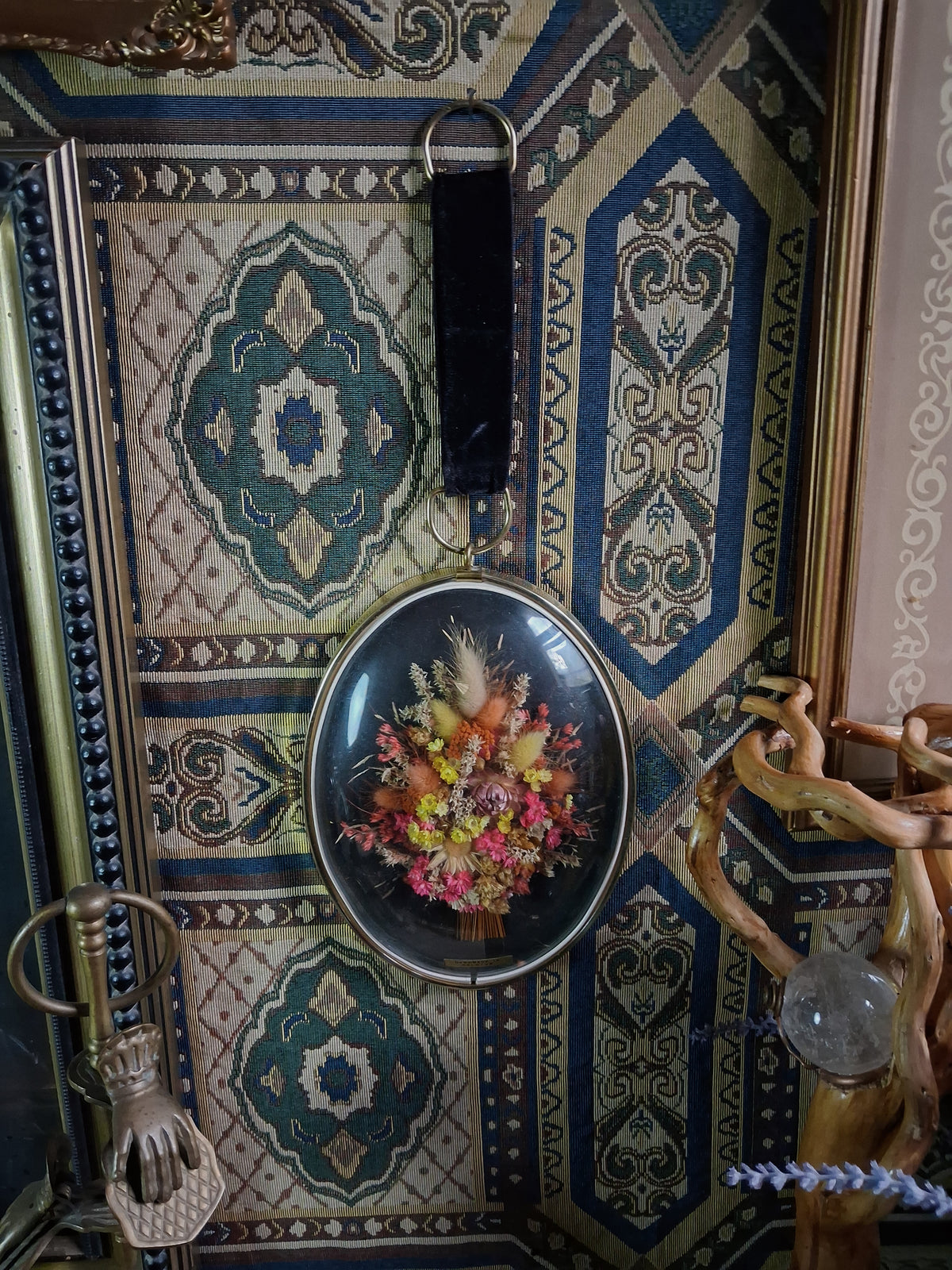 Vintage Belgian Dried Floral Art