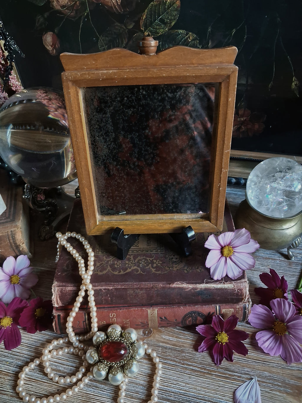 Vintage Foxed Glass Wall Mirror