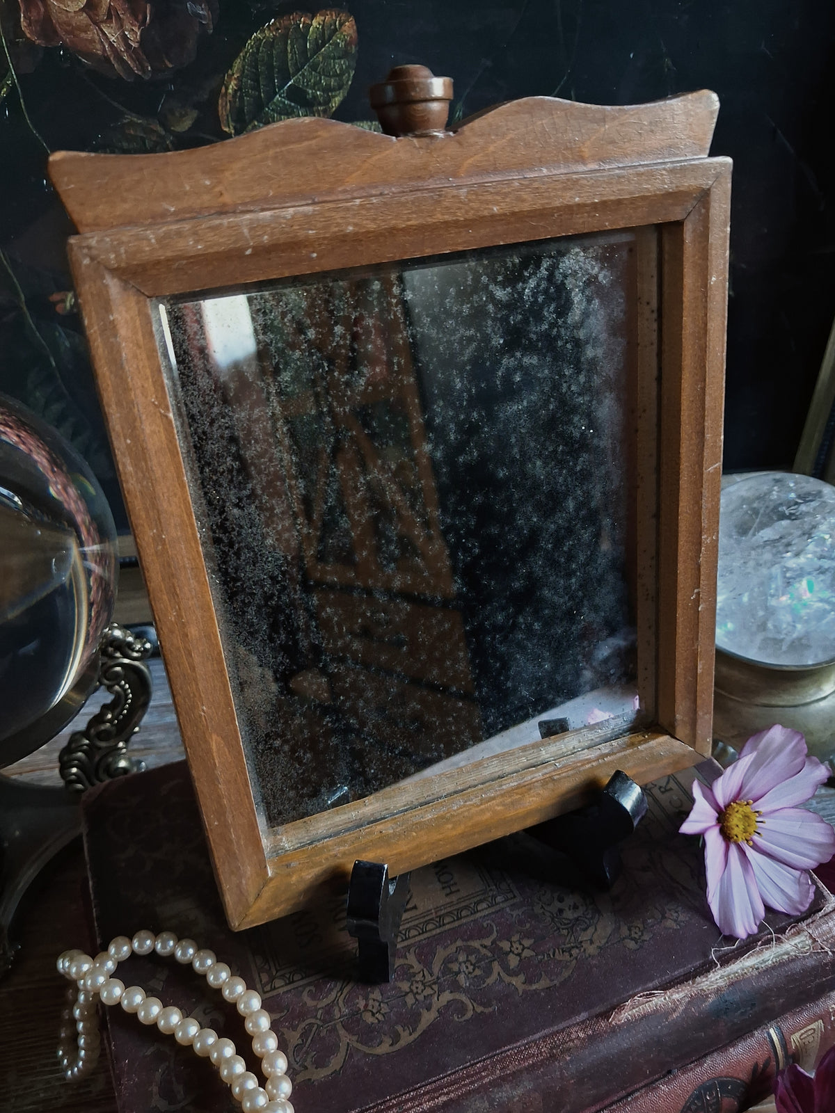 Vintage Foxed Glass Wall Mirror