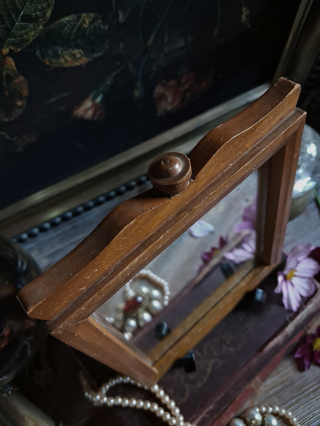 Vintage Foxed Glass Wall Mirror