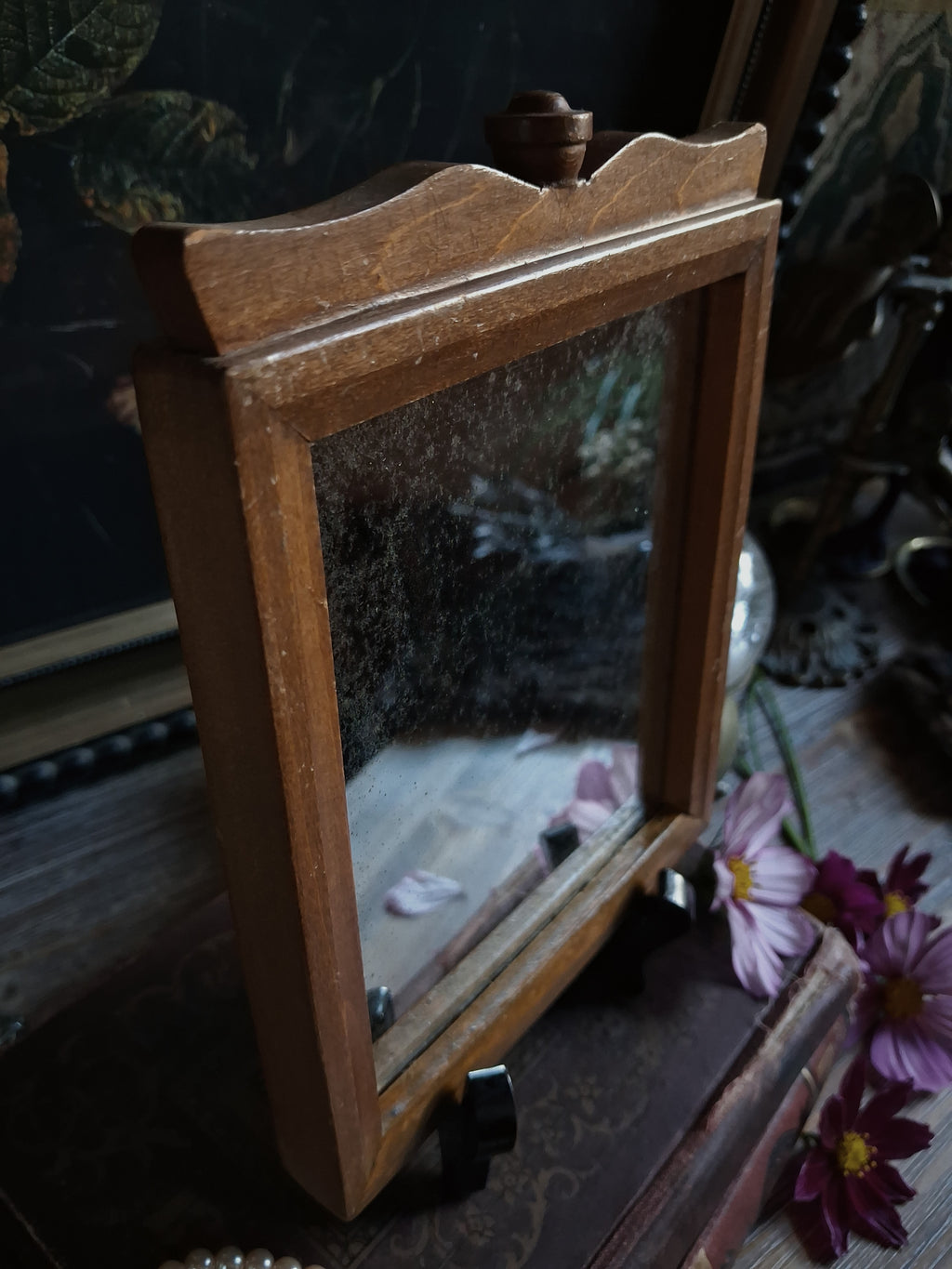 Vintage Foxed Glass Wall Mirror