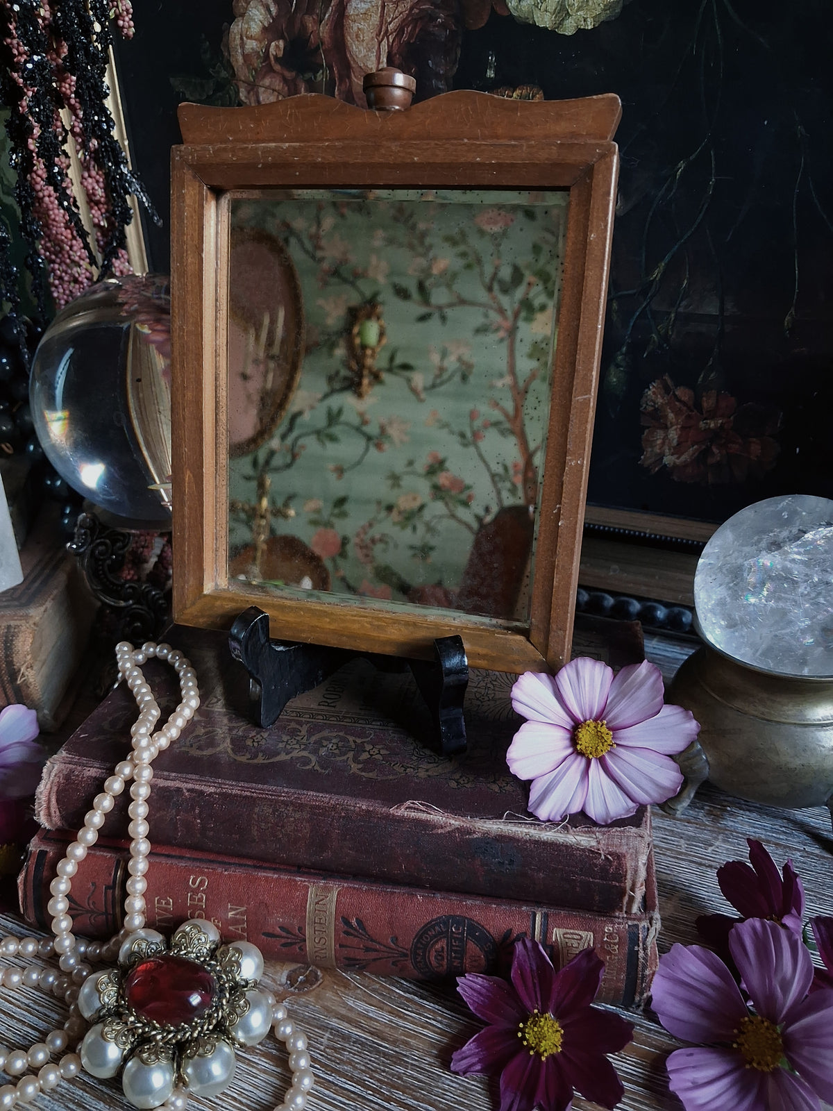 Vintage Foxed Glass Wall Mirror