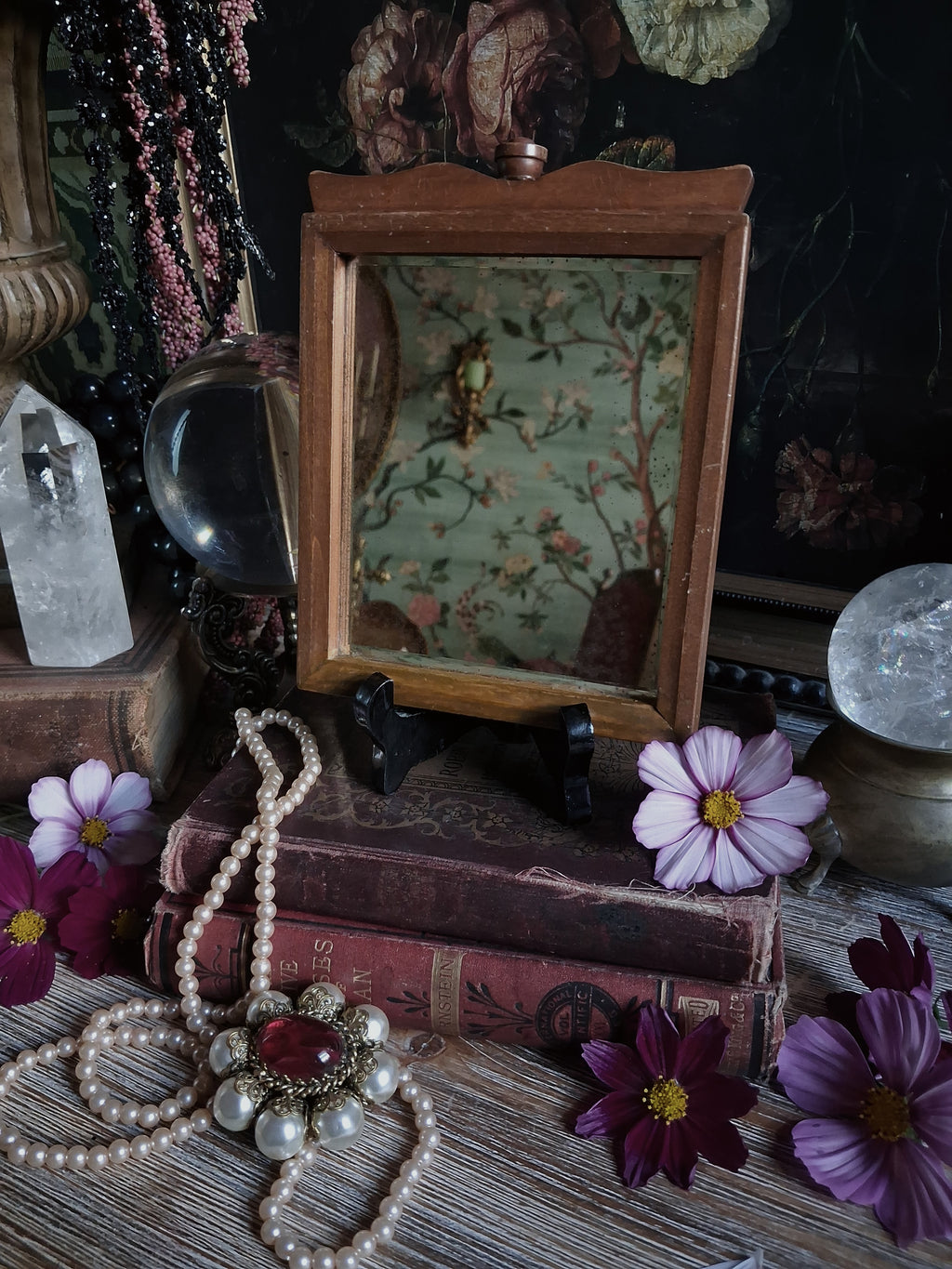 Vintage Foxed Glass Wall Mirror
