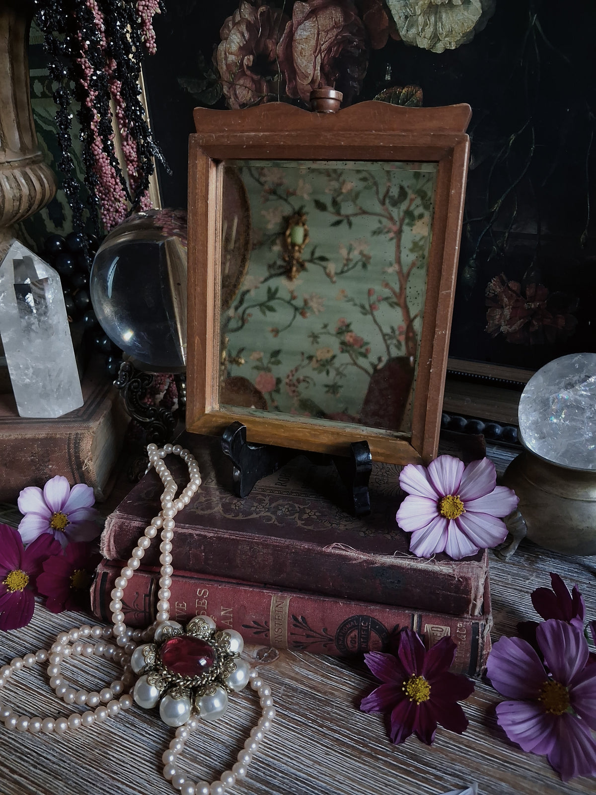 Vintage Foxed Glass Wall Mirror