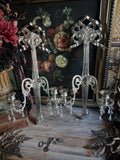 Pair of Vintage Ornate Silver Wall Sconces