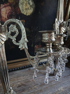 Pair of Vintage Ornate Silver Wall Sconces