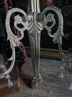 Pair of Vintage Ornate Silver Wall Sconces