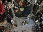 Pair of Vintage Ornate Silver Wall Sconces