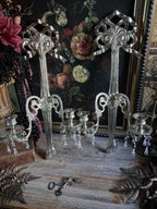 Pair of Vintage Ornate Silver Wall Sconces