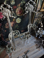 Pair of Vintage Ornate Silver Wall Sconces