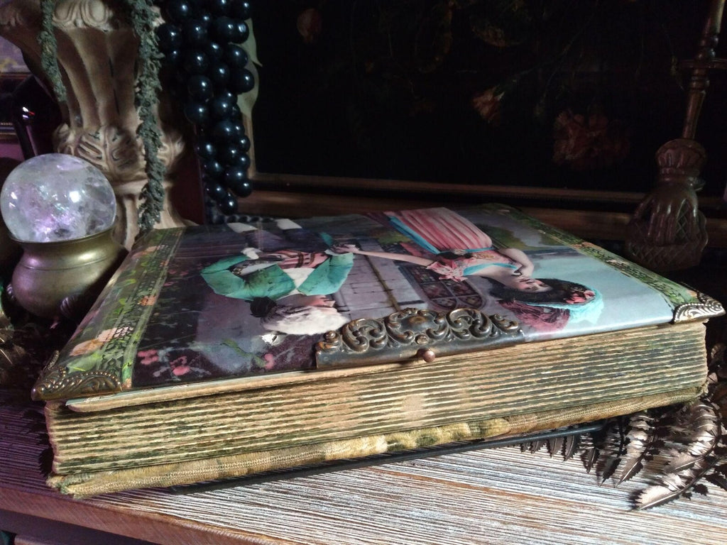 Antique Victorian Green Velvet Photo Album