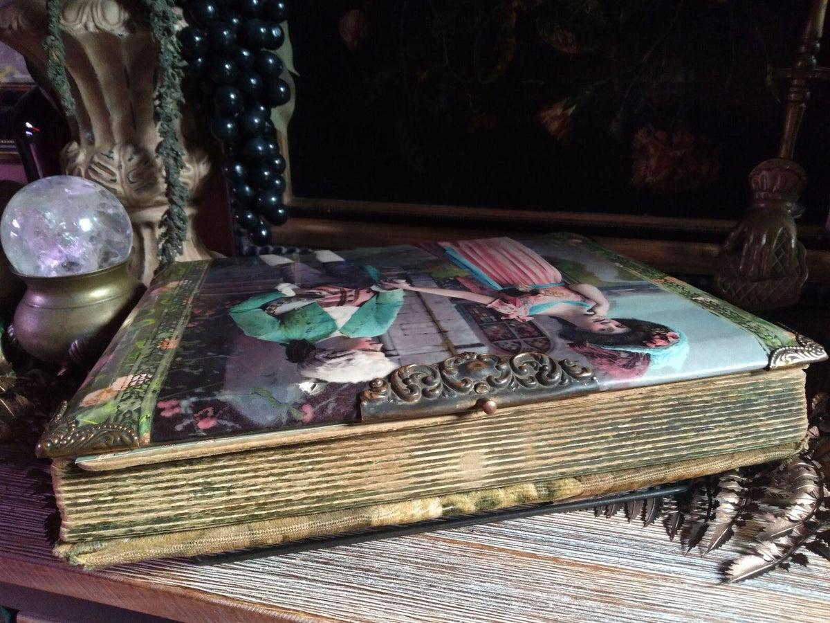 Antique Victorian Green Velvet Photo Album