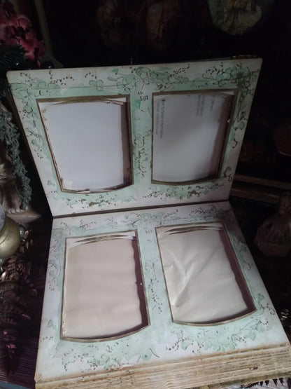 Antique Victorian Green Velvet Photo Album