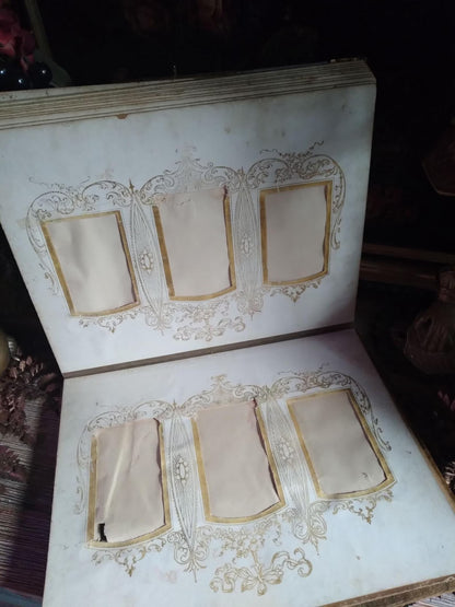 Antique Victorian Green Velvet Photo Album