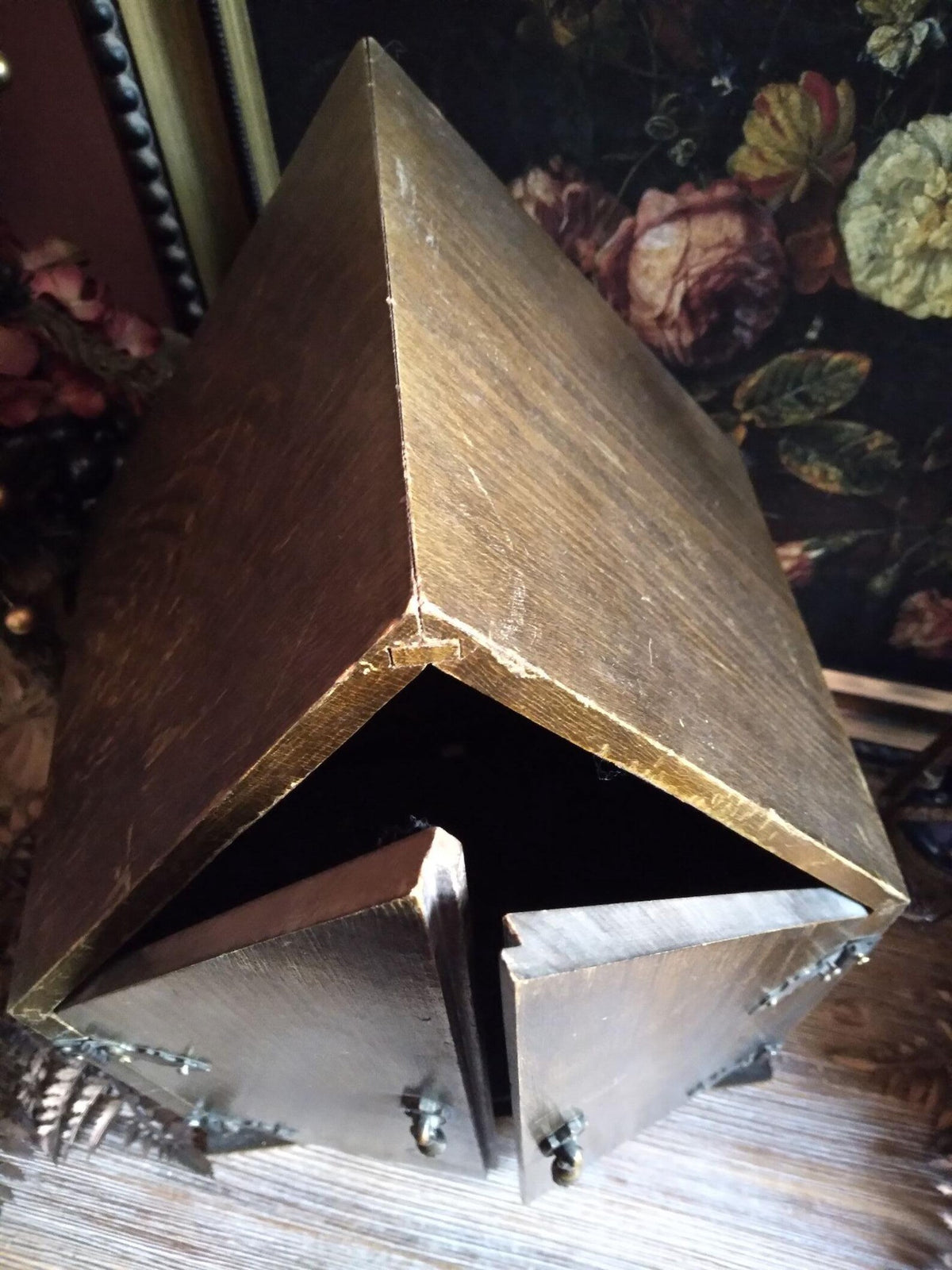Vintage Sailing Ship Altar Cabinet