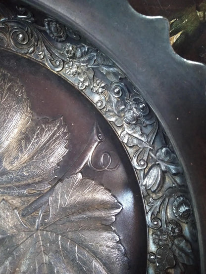 19th-Century Silver Grape Offering Basket