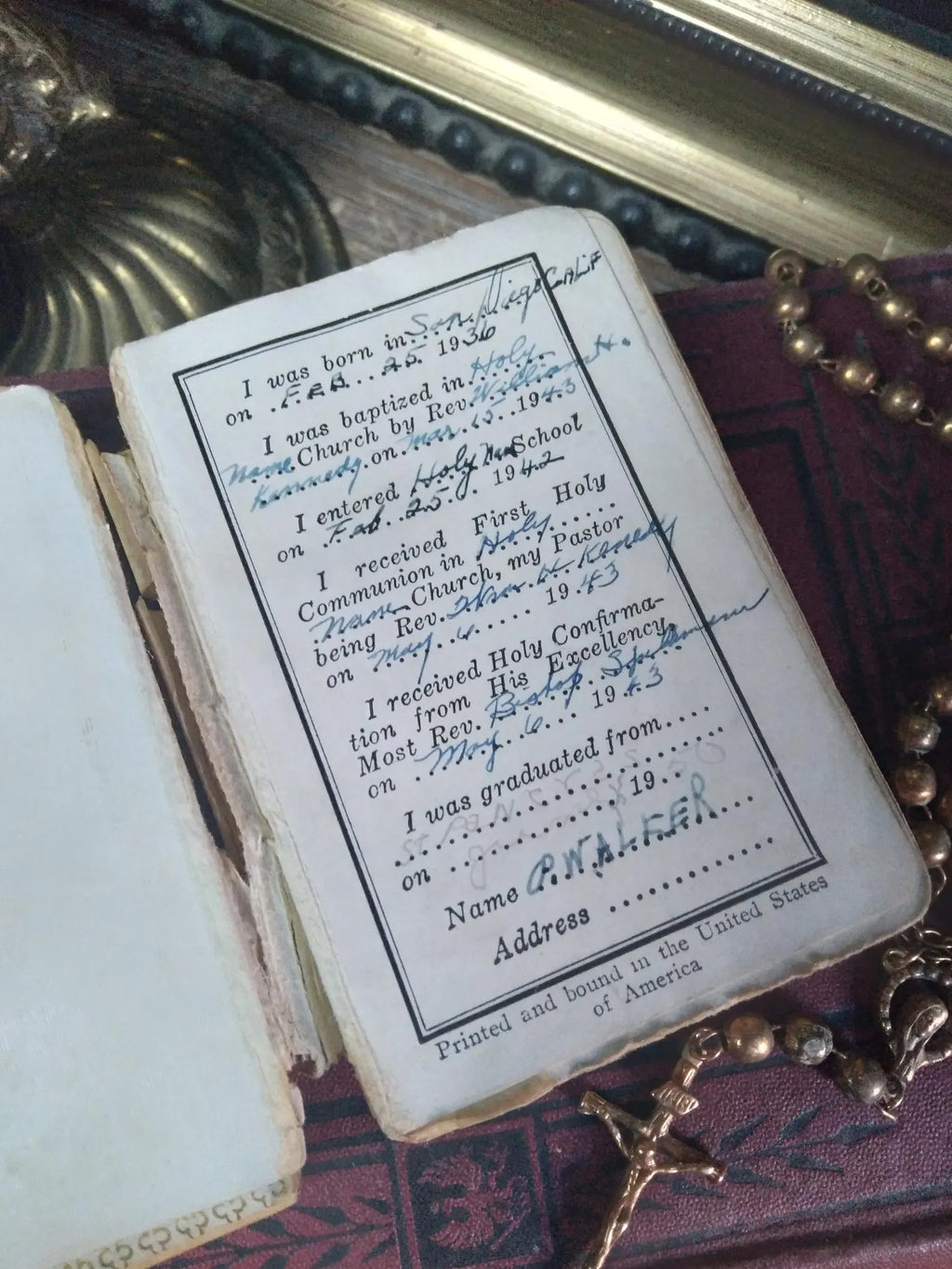 1933 Celluloid Child's Pocket Prayer Book