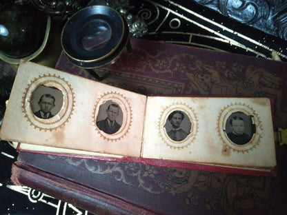 Antique Miniature Gem Tintype Photo Album