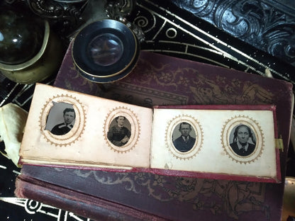Antique Miniature Gem Tintype Photo Album