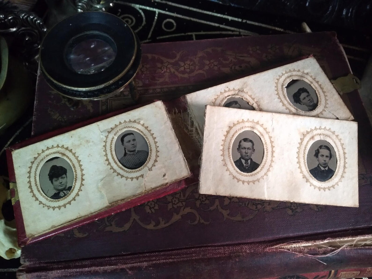 Antique Miniature Gem Tintype Photo Album