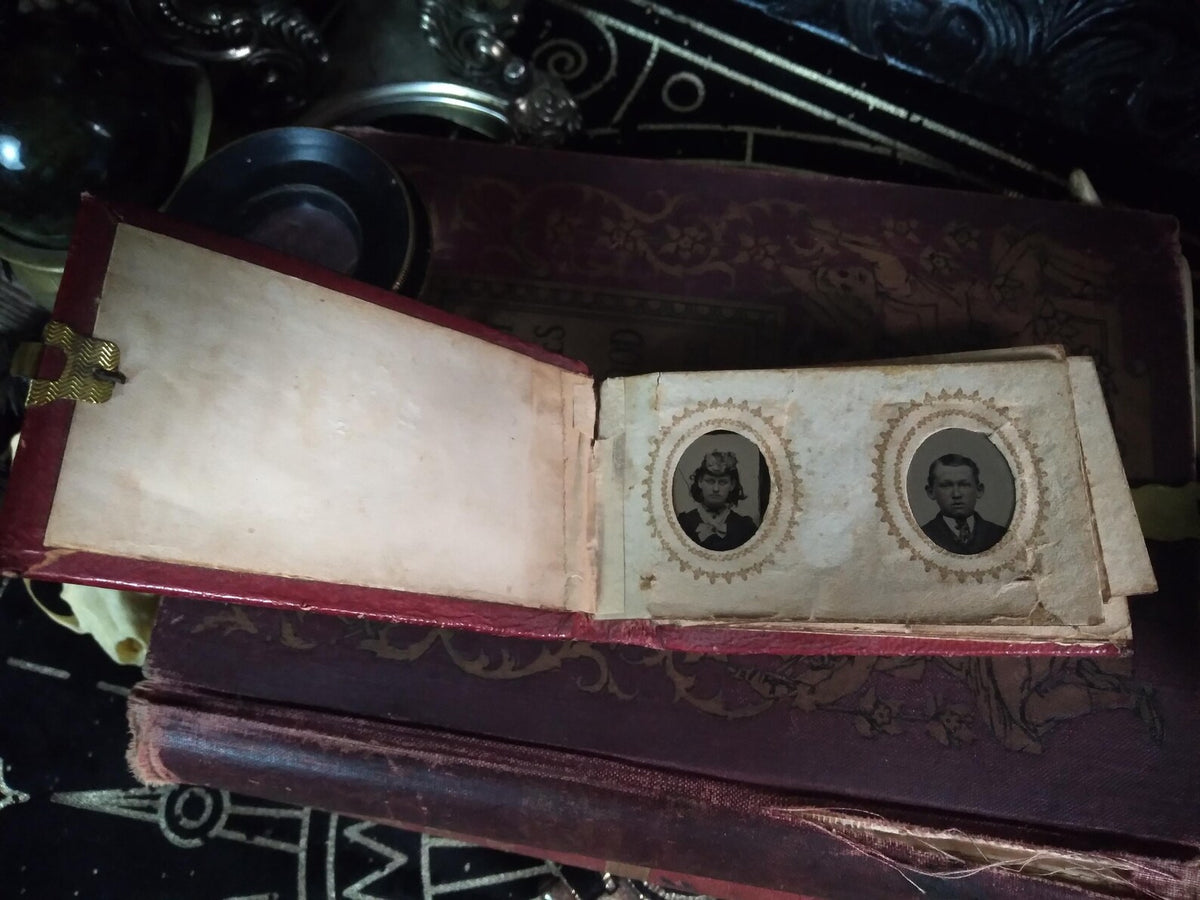 Antique Miniature Gem Tintype Photo Album