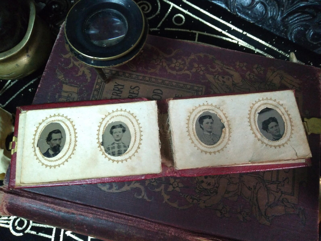 Antique Miniature Gem Tintype Photo Album