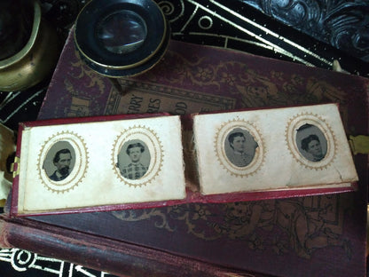 Antique Miniature Gem Tintype Photo Album