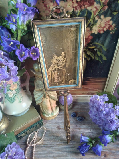 Antique Baroque Hand Mirror / Scrying Mirror